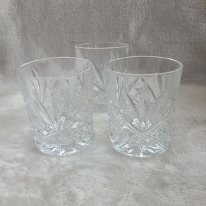3 Cut Glass Tumblers - 4"tall x 3¼ - web, star